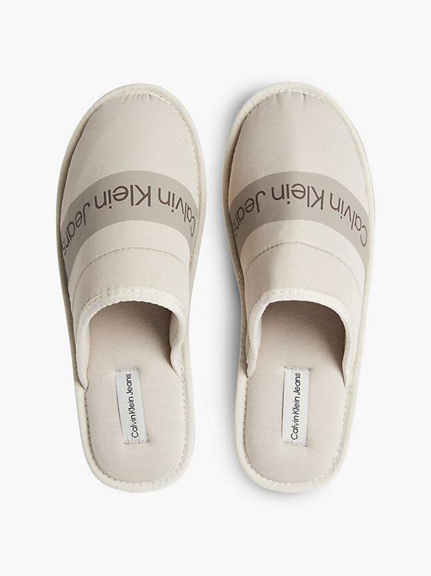 Calvin Klein USA Recycled Twill Mens Slippers Beige 6702853-RG